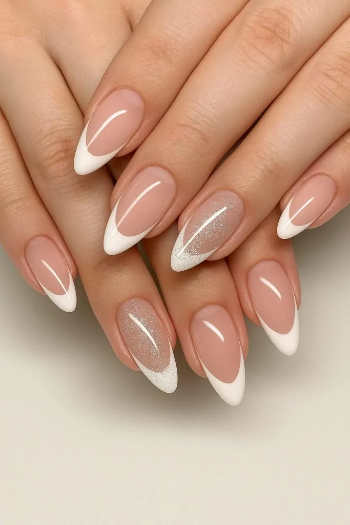 1. Classy White French Tip Nail Designs