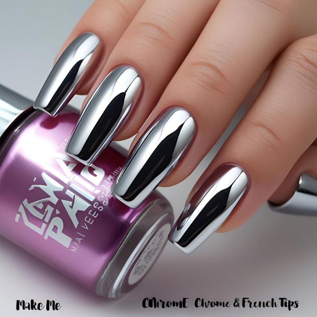 8. Chrome French Tips