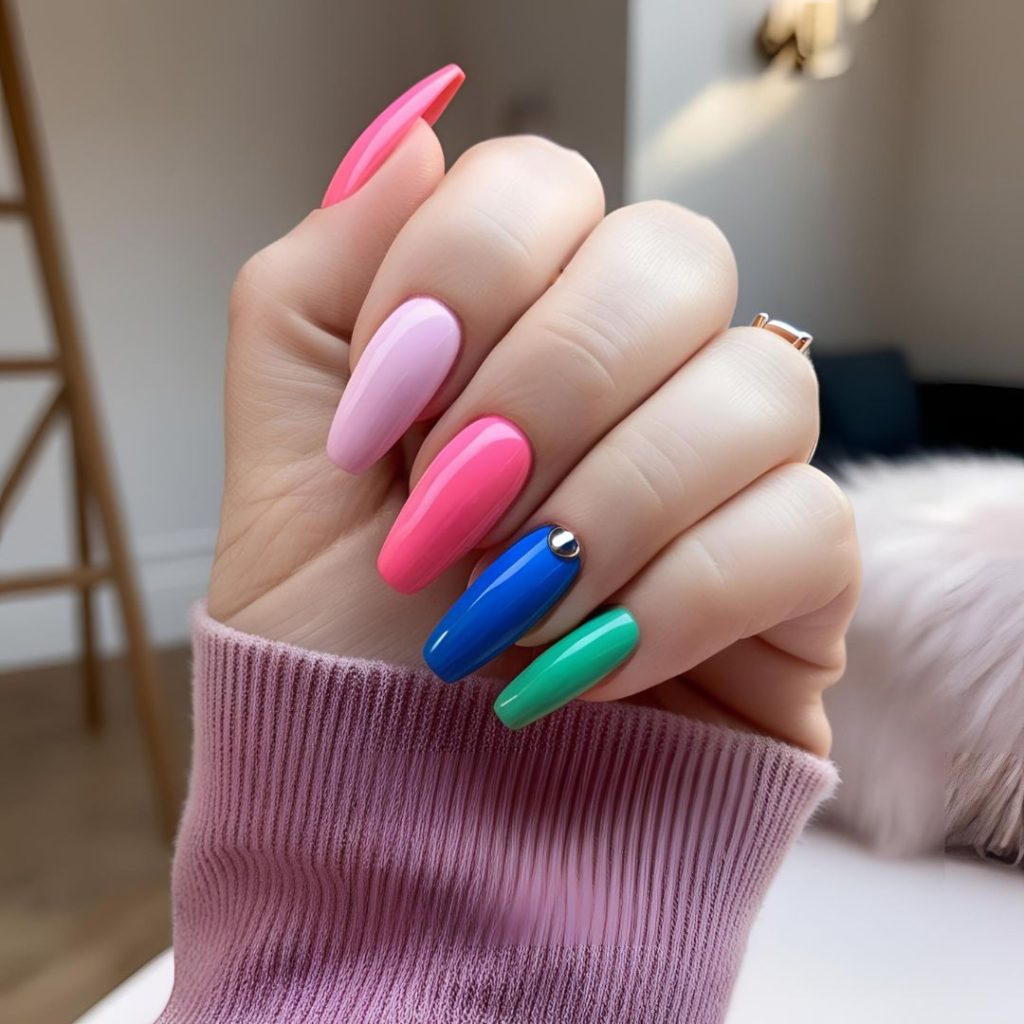 12. Colored French Tips