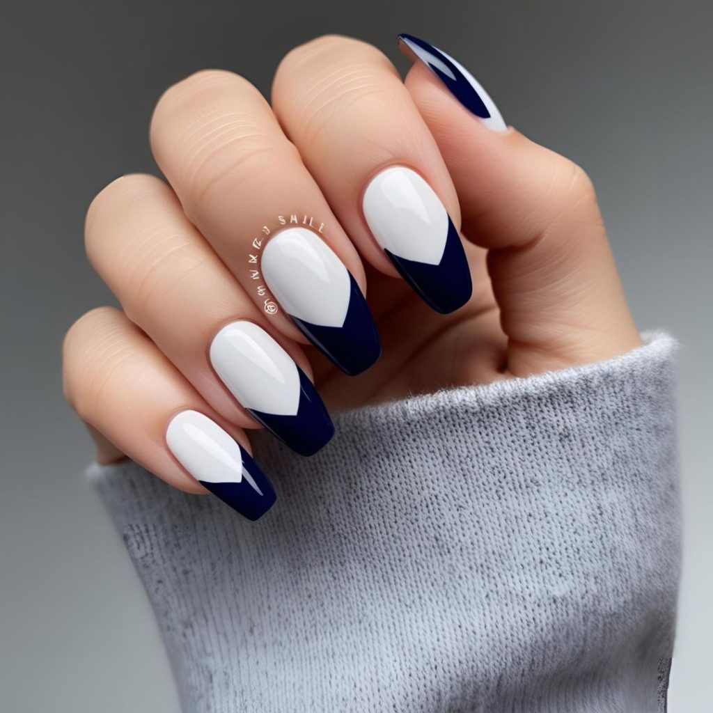 5. Double French Tip Nails