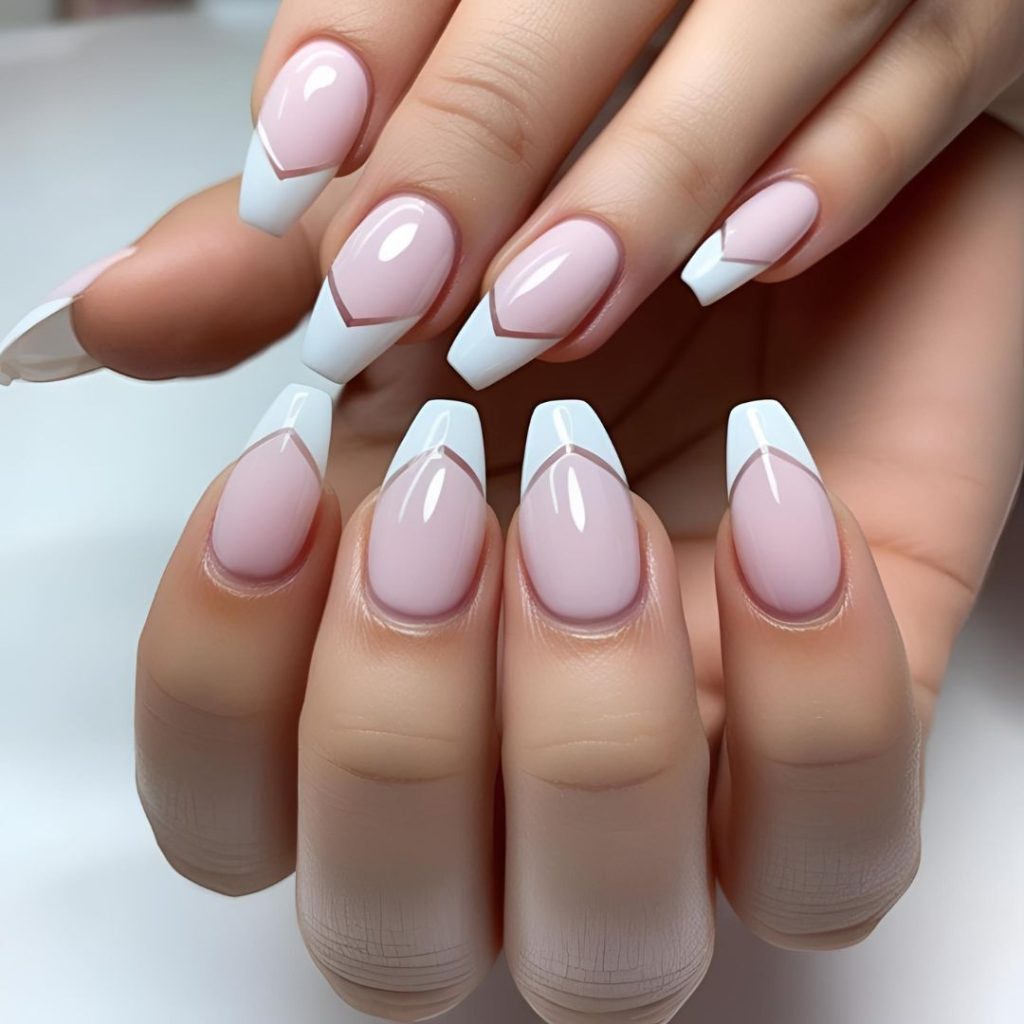 15. French Tips with Negative Space