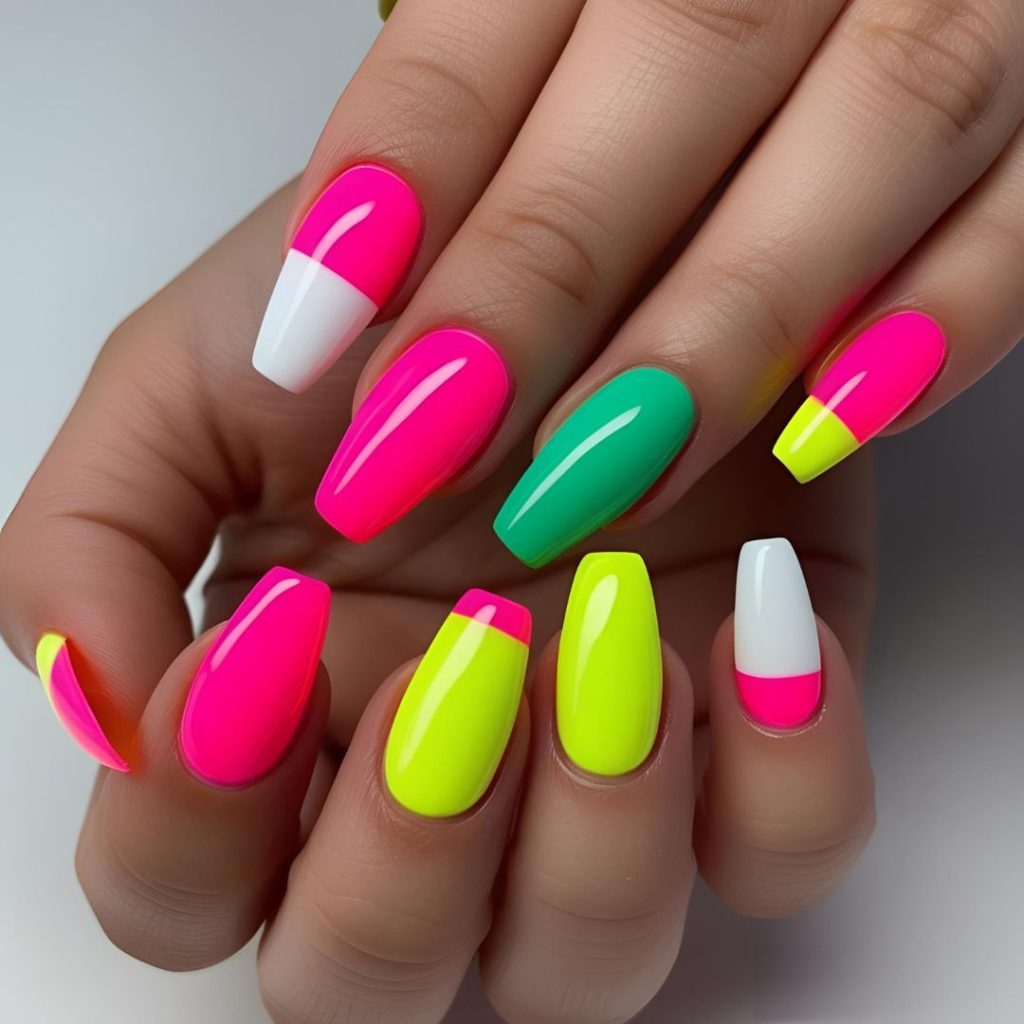 9. Neon French Tips