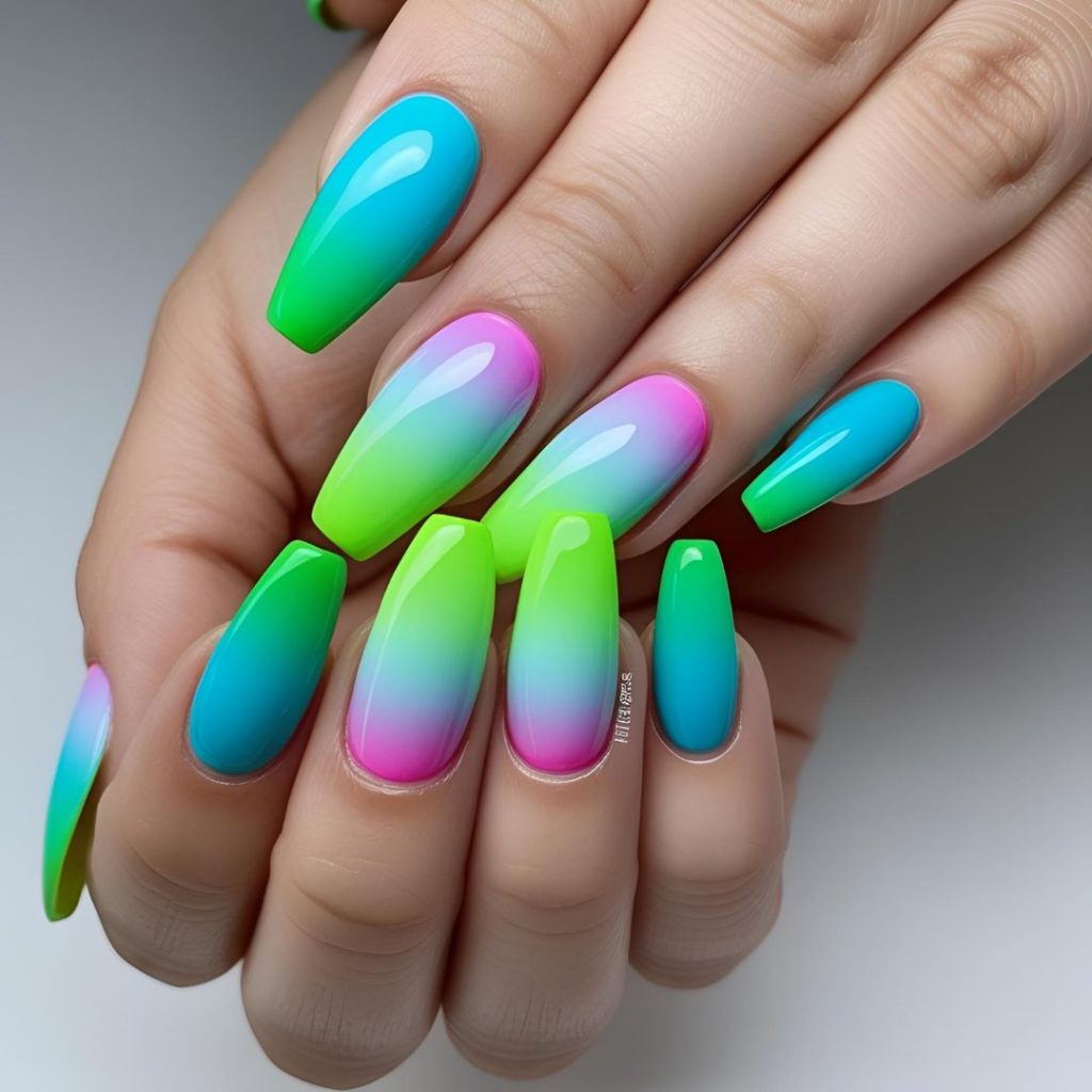 20. Trippy Fade french nails