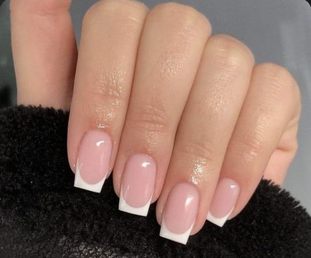 Square French manicure