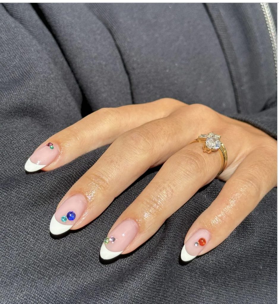 Gemstone White French Manicure